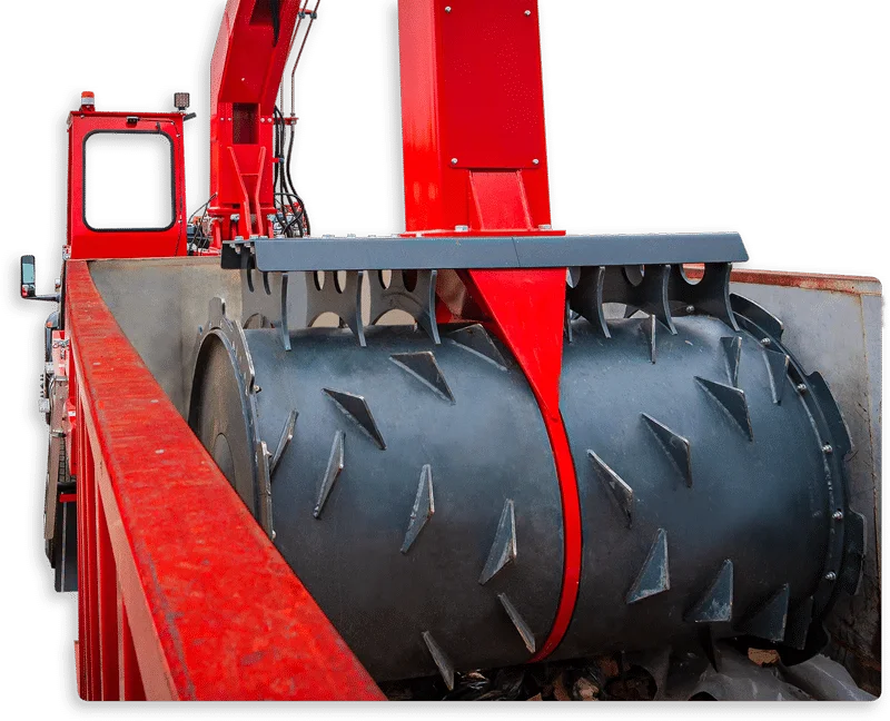 Mobile waste compaction service truck